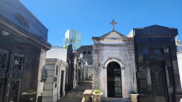 The Recoleta Cemetery (with a modern structure in the background) is a labyrinth of 14 acres of historic tombs in the heart of Buenos Aires. (Simon Peter Groebner/Minneapolis Star Tribune/TNS)