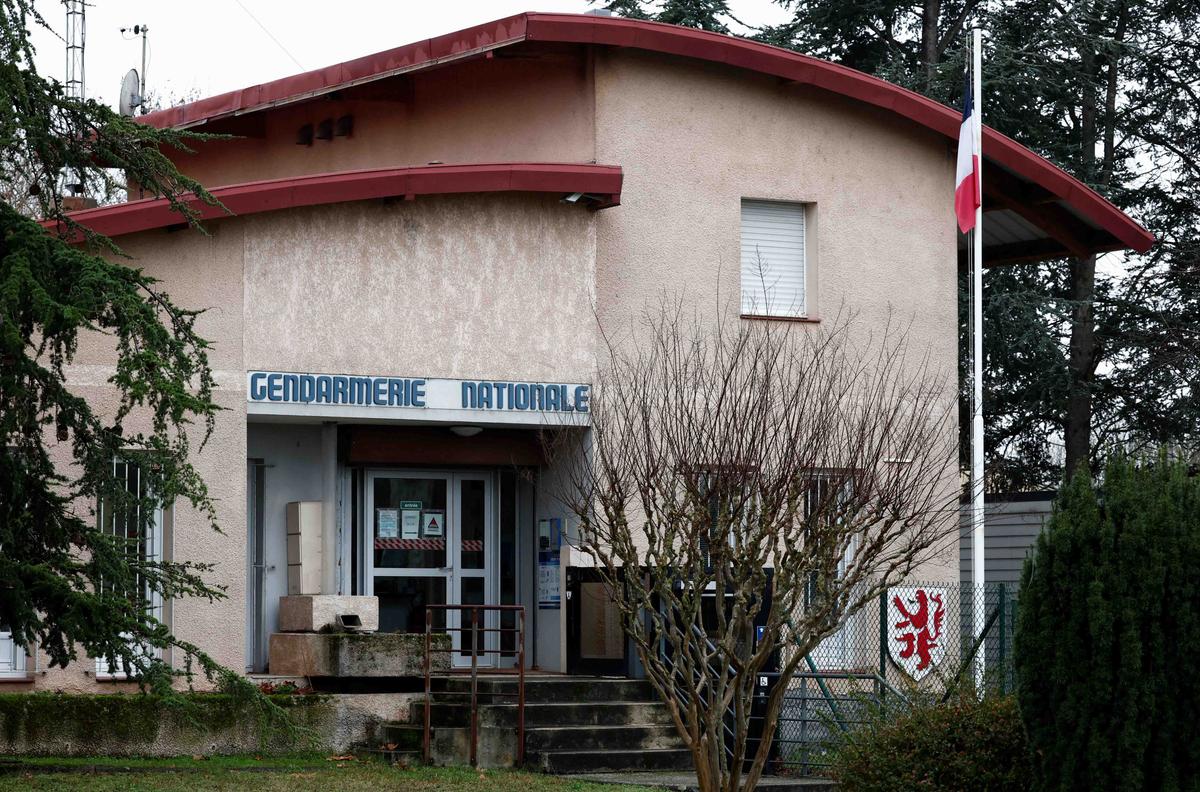 The police station where Alex Batty, a youth from Britain who disappeared six years ago in Spain, was received by police in Revel, France, on Dec. 15, 2023. (REUTERS/Stephane Mahe)
