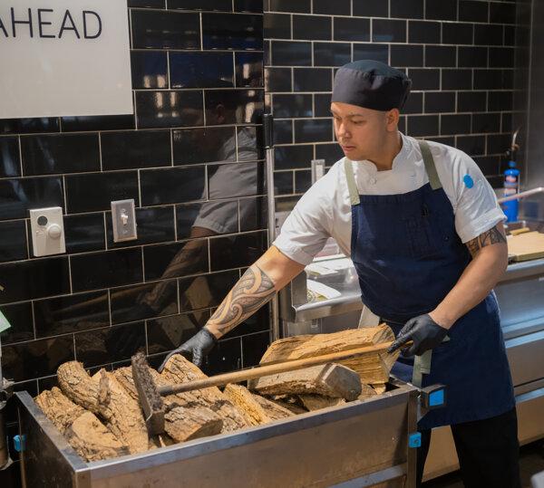 Wood for the oven at Garrison in Austin, Texas. (Alan Behr/TNS)