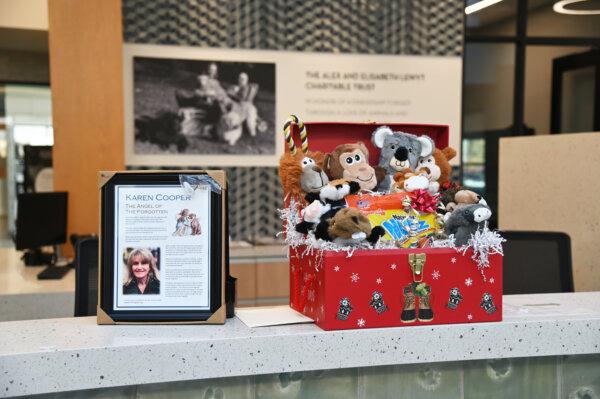 Bob Cooper visits the Helen Woodward Animal Center with holiday treats in memory of his wife Karen. (Courtesy of Helen Woodward Animal Center)