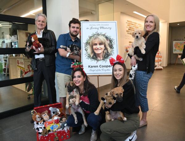 Bob Cooper visits the Helen Woodward Animal Center with holiday treats in memory of his wife Karen. (Courtesy of Helen Woodward Animal Center)