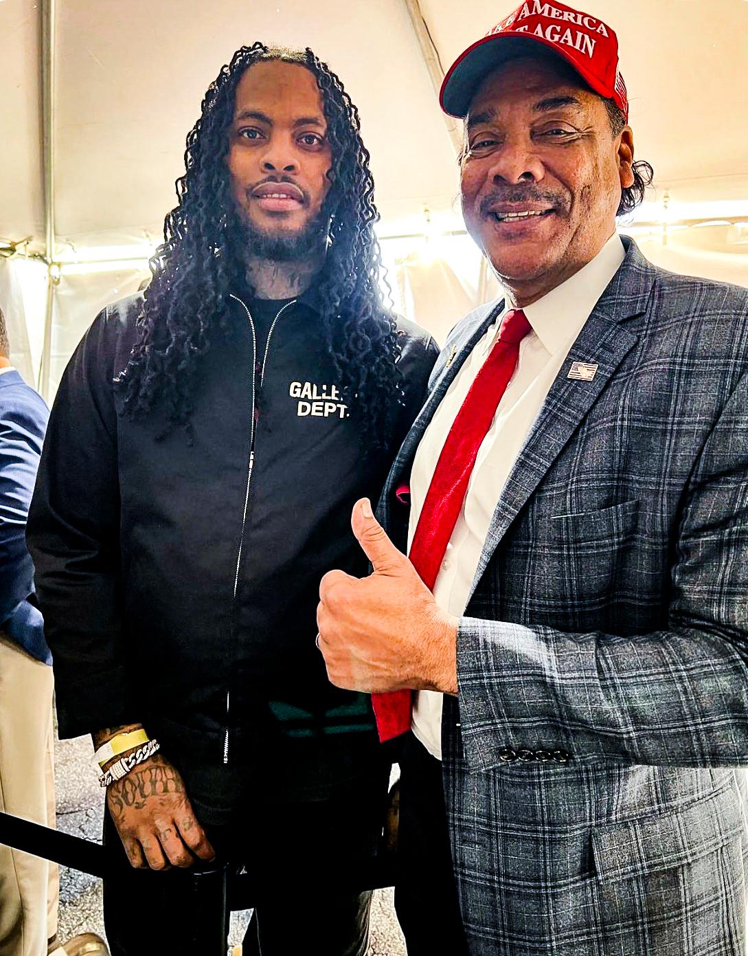 Rapper Waka Flocka Flame (L) and Bruce LeVell, an adviser to former President Donald Trump, pose for a photo in 2022. (Courtesy of Bruce LeVell)