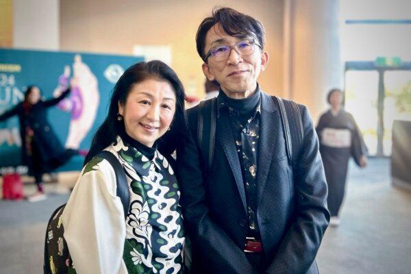 Akiyama Takae and Akiyama Kazue at the Shen Yun Performing Arts performance at Nagoya Congress Center on Dec. 22, 2023. (Niu Bin/The Epoch Times)
