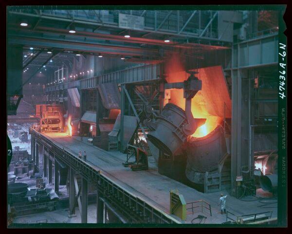 Basic oxygen furnace at the Bethlehem Steel Lackawanna Plant in Lackawanna, New York, which closed in 1982, leaving 6,000 employees out of work. (Courtesy of the National Museum of Industrial History permanent collection)