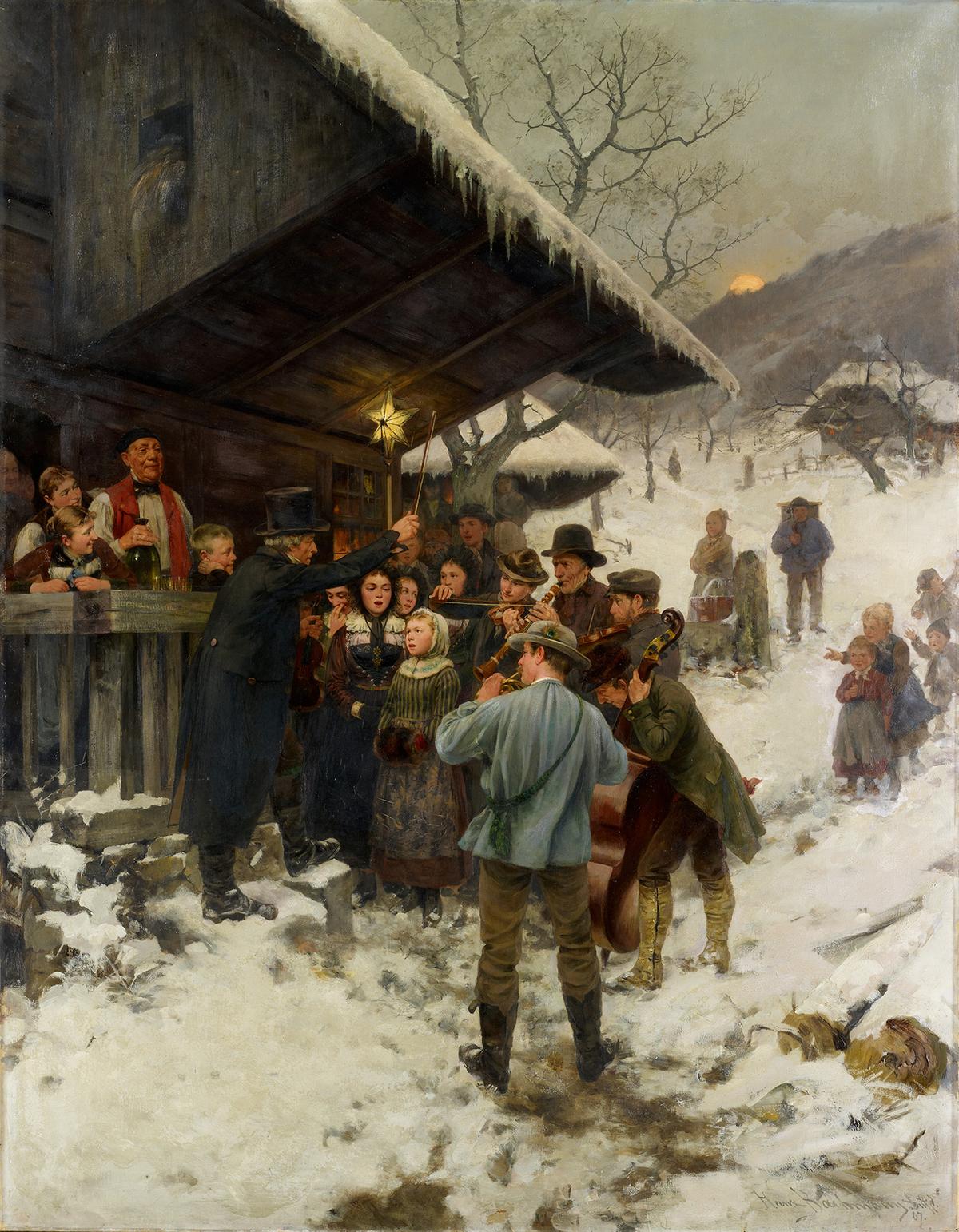 "A Christmas Carol in Lucerne," 1887, by Hans Bachmann. The Kunstmuseum Basel, Switzerland. (Public Domain)