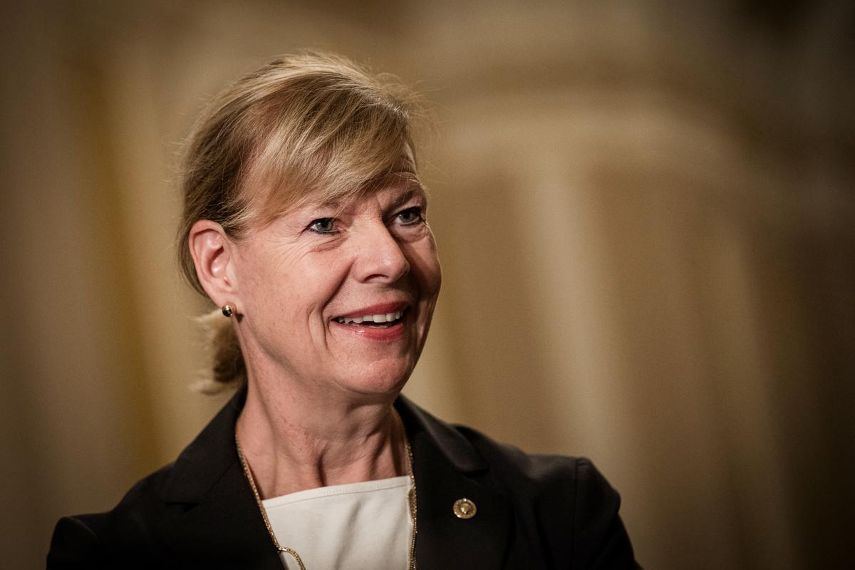 Sen. Tammy Baldwin (D-Wis.) at the U.S. Capitol in Washington on Nov. 29, 2022. (Drew Angerer/Getty Images)
