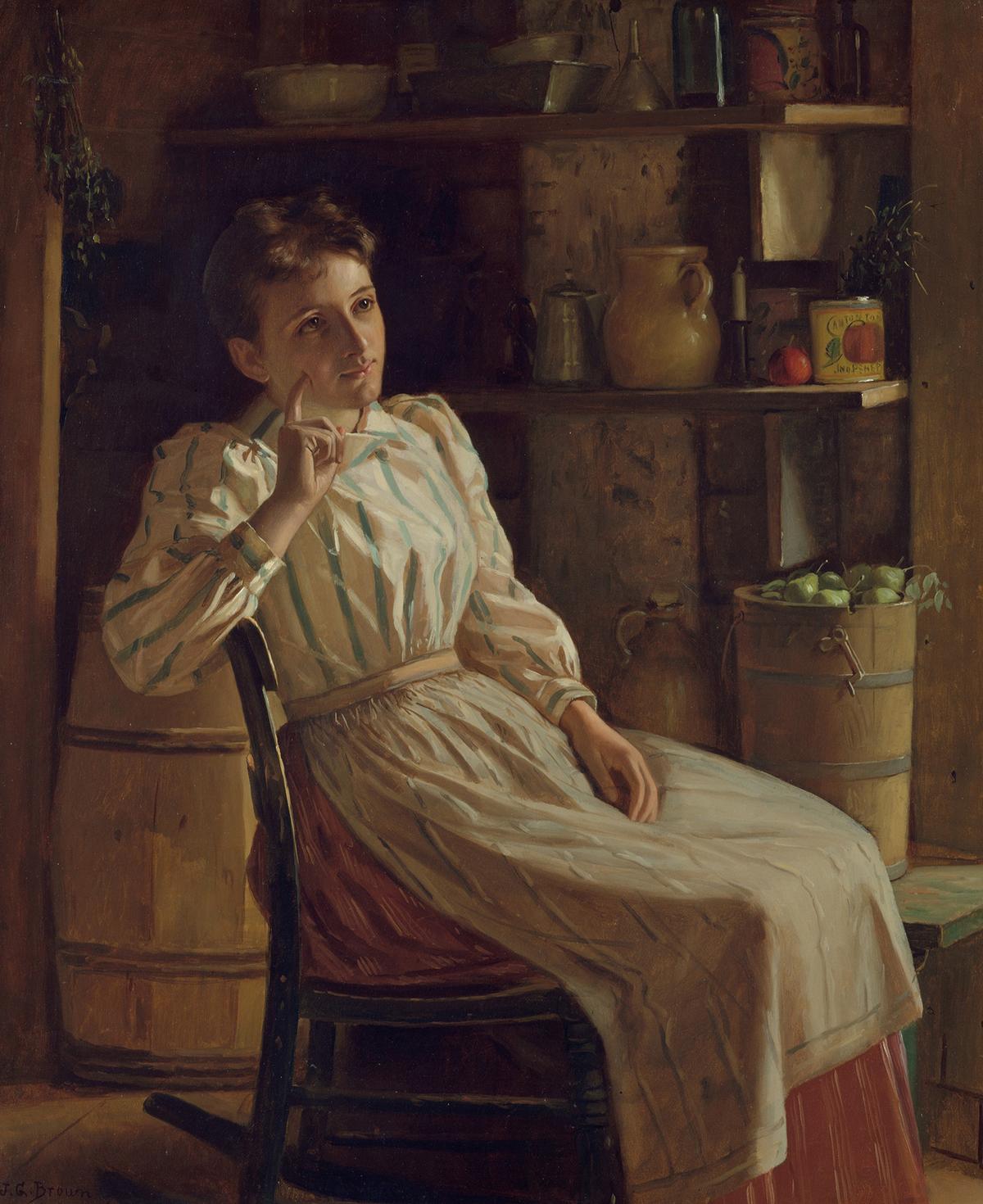 "Meditation," circa 1900–1910, by John George Brown. Oil on canvas. The Metropolitan Museum of Art, New York City. (Public Domain)