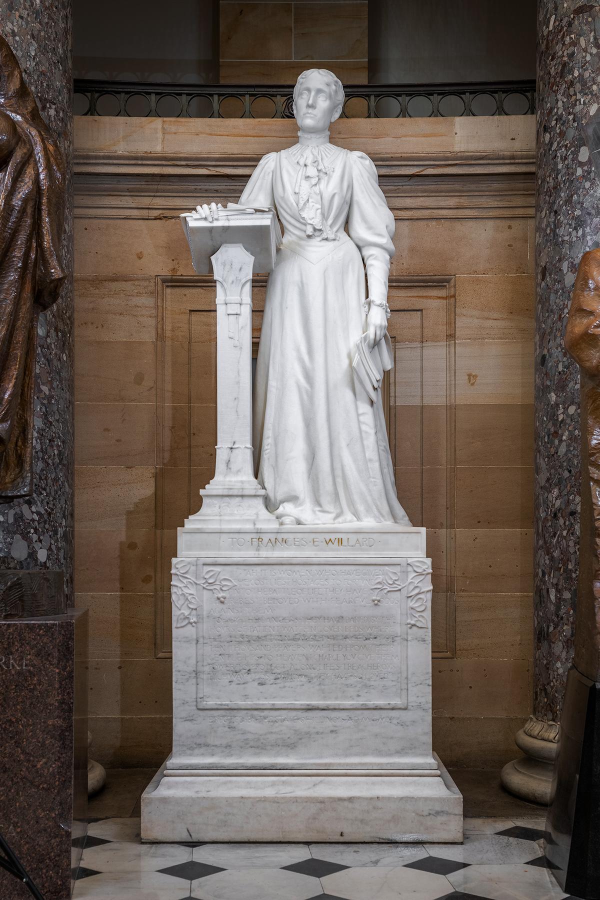 Statue of Frances E. Willard (1839-1898), given 1905, by Helen Farnsworth Mears. National Statuary Hall, U.S. Capitol, Washington. Architect of the Capitol. (Public Domain)