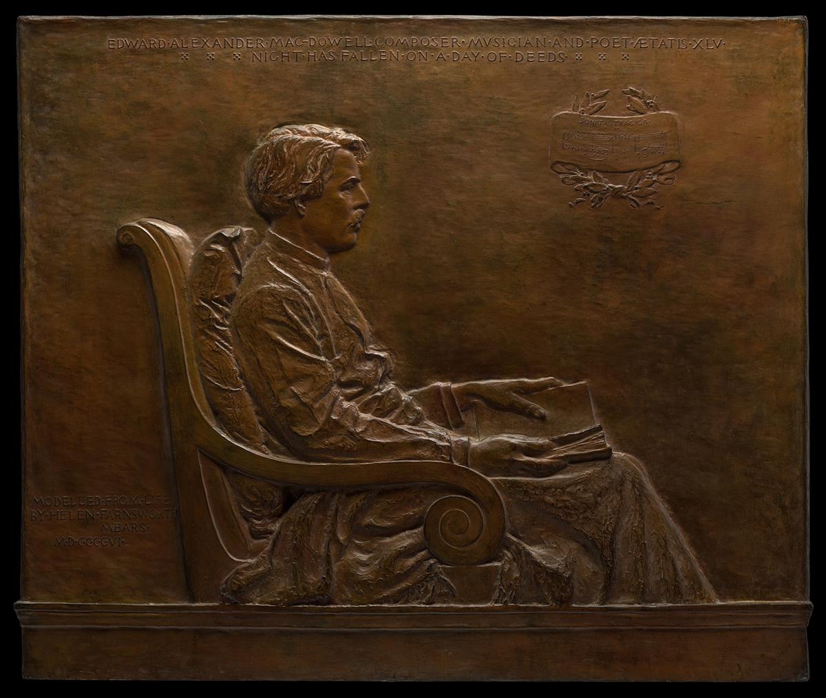 Bronze relief of Edward Alexander MacDowell, 1906 (cast 1907), by Helen Farnsworth Mears. The Metropolitan Museum of Art, New York City. (Public Domain)