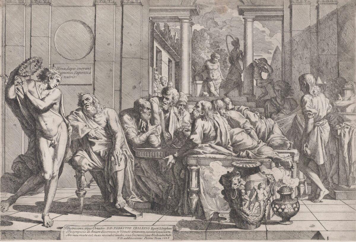 An etching of Plato’s symposium by Pietro Testa, 1648. The Metropolitan Museum of Art, New York. (Public Domain)