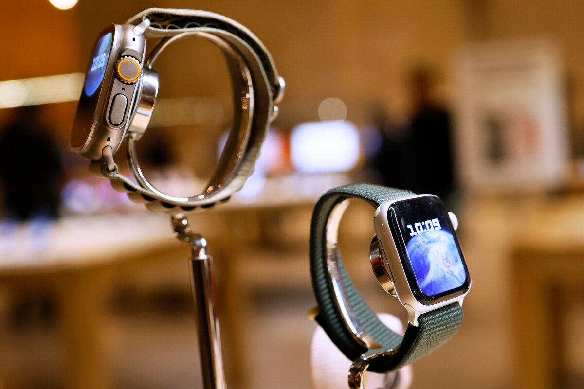 Apple watches are seen on display at the Apple Store in Grand Central Station in New York City on Dec. 18, 2023. (Michael M. Santiago/Getty Images)