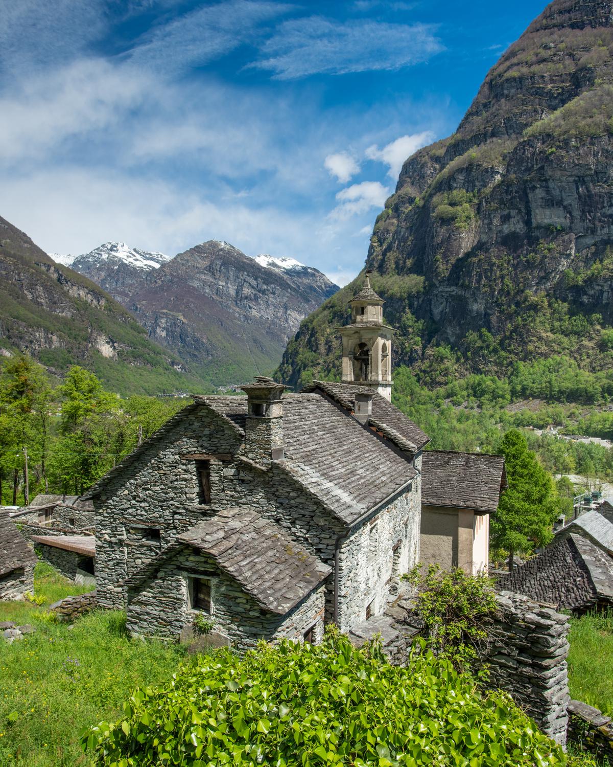 A stone church with a view of the valley. (Courtesy of <a href="https://www.facebook.com/michelphotographyCH/">Sylvia Michel Photography</a>)
