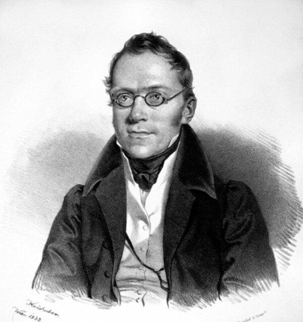 A lithograph of Carl Czerny, 1833, by Josef Kriehuber. (Public Domain)