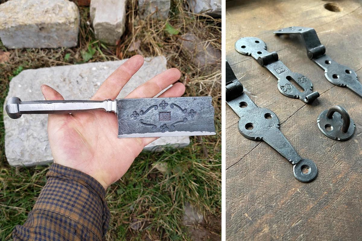 喬丹‧古德溫(Jordan Goodwin)手工鍛造的工具和鐵器。(由Axe and Anvil Hand Works提供)