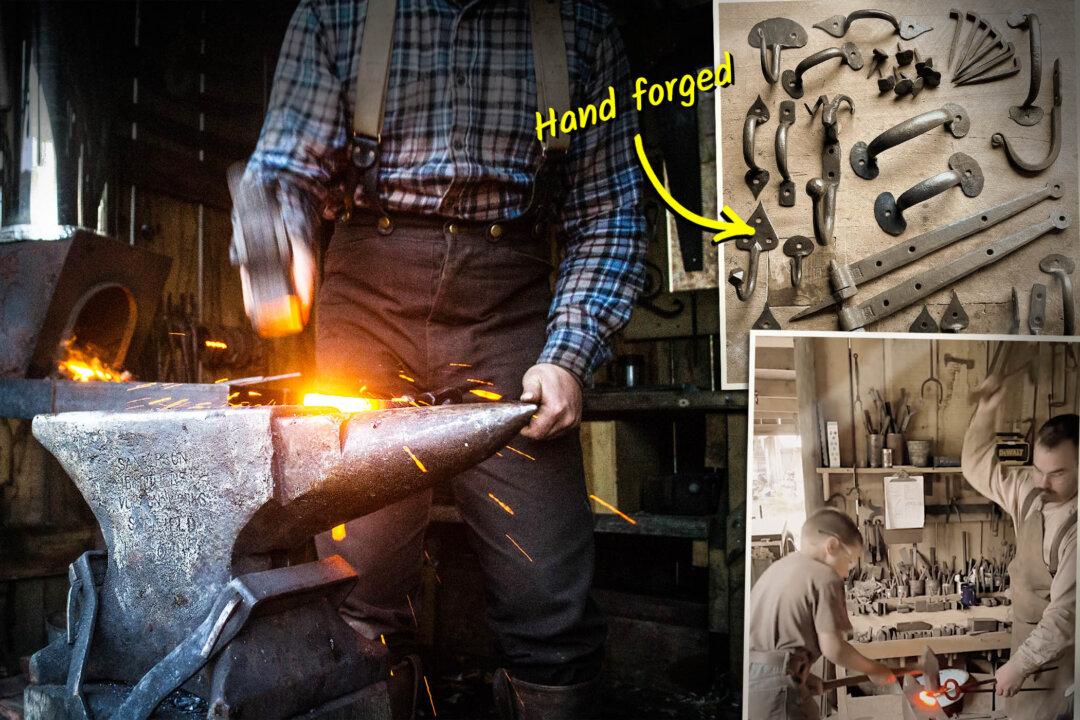 Traditional Blacksmith Forges in the Olden Ways to Glorify God—Passes on Skills to Homeschooled Sons