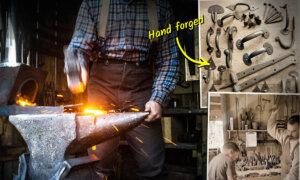 Traditional Blacksmith Forges in the Olden Ways to Glorify God—Passes on Skills to Homeschooled Sons