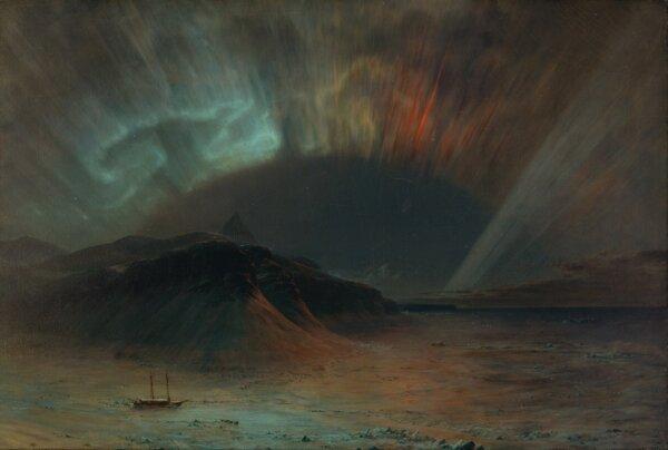 “Aurora Borealis,” 1865, by Frederic Edwin Church. Oil on canvas; 56 inches by 83 1/2 inches. Gift of Eleanor Blodgett; Smithsonian American Art Museum, District of Columbia. (Public Domain)