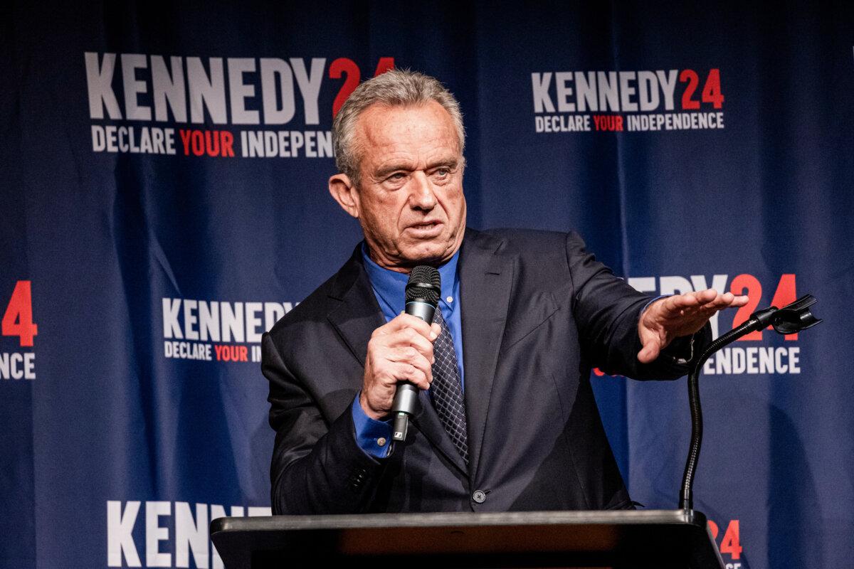 Independent presidential candidate Robert F. Kennedy Jr. speaks at a campaign event in Miami on Oct. 12, 2023. (Eva Marie Uzcategui/Getty Images)