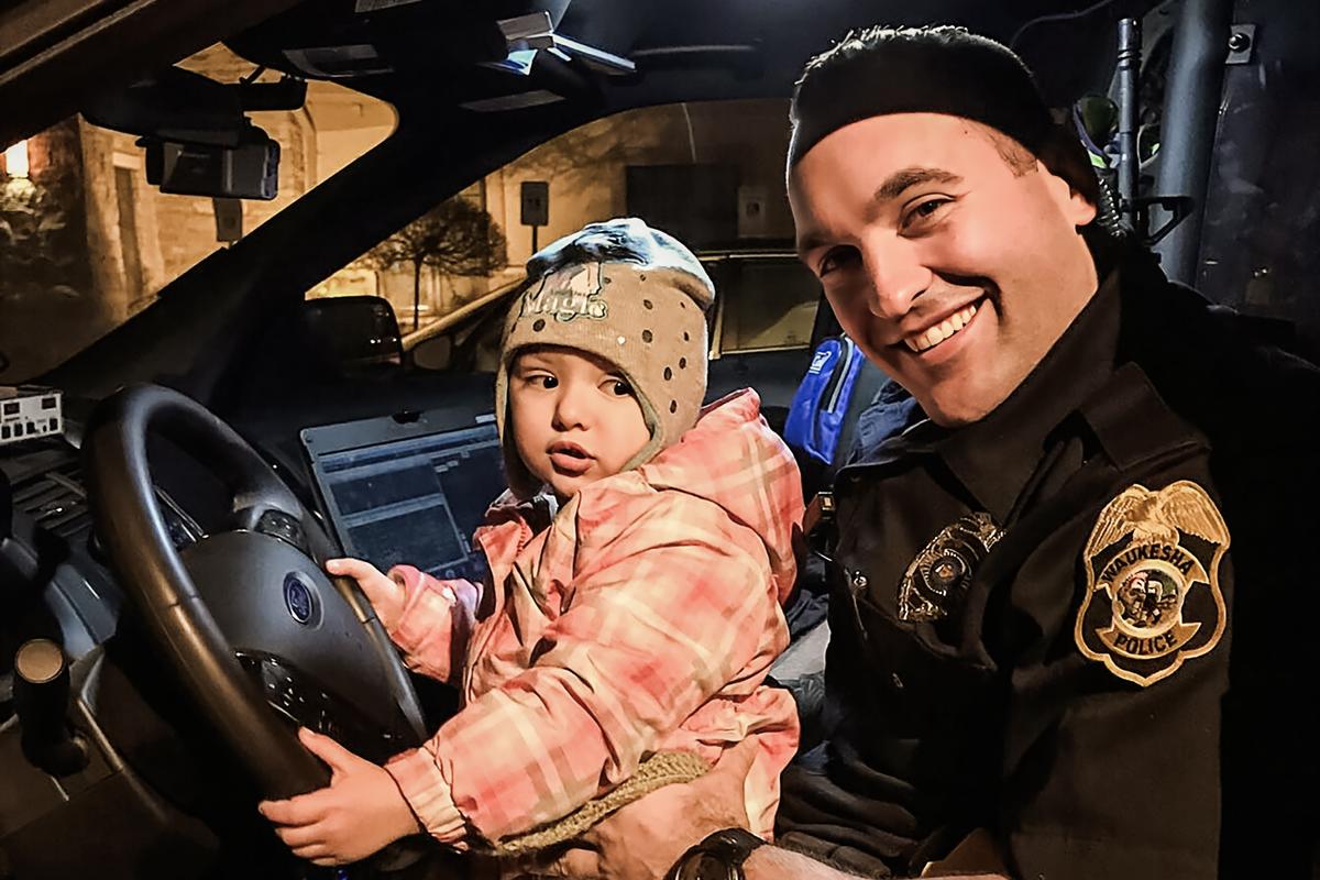 Waukesha Police Department Officer Garret O'Boyle with daughter Gwen, in approximately 2017. (Photo courtesy of Garret O'Boyle)