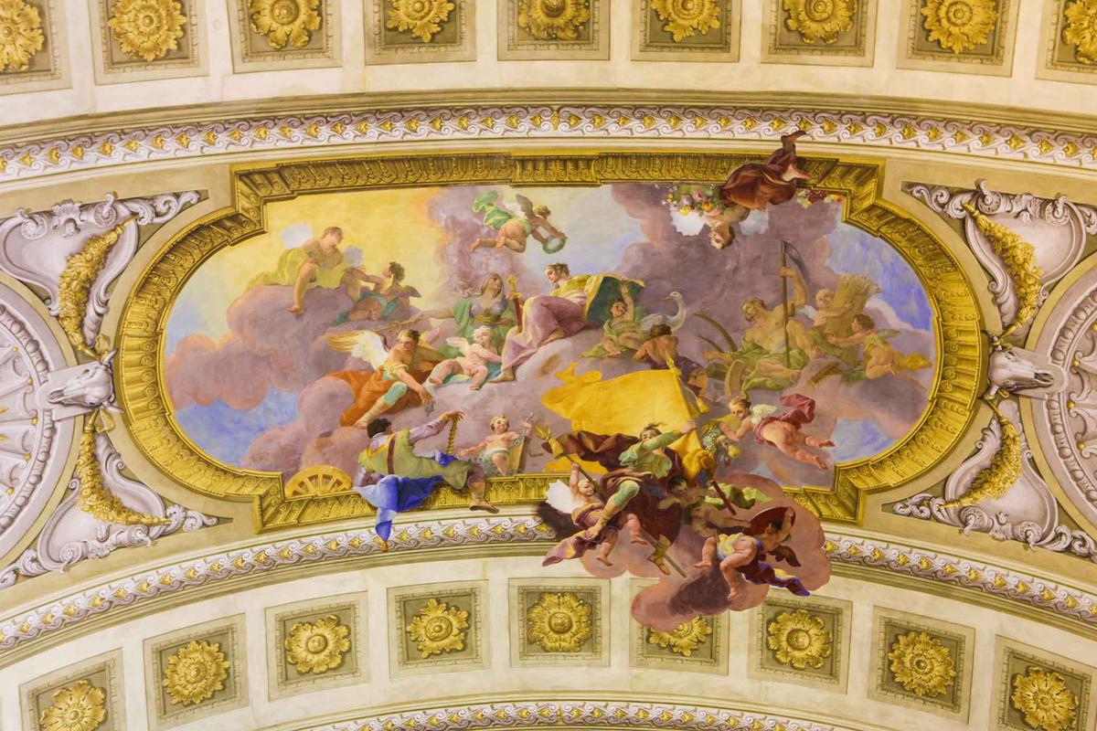 A ceiling fresco inside State Hall in Hofburg Palace, Vienna. (jorisvo/Shutterstock)