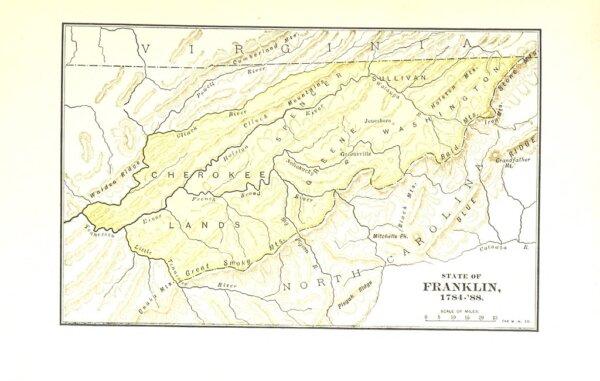 Contemporaneous map of the State of Franklin. The British Library. (Public Domain)