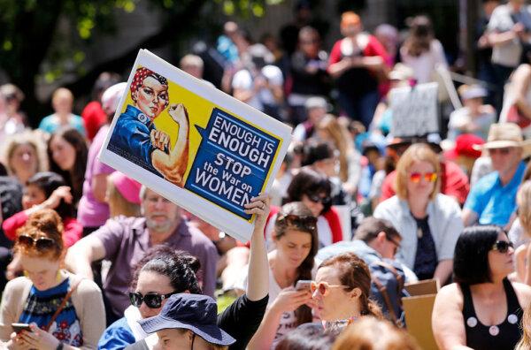 Protesters take part in a rally in Melbourne, Australia, on Jan. 21, 2017. (Wayne Taylor/Getty Images)