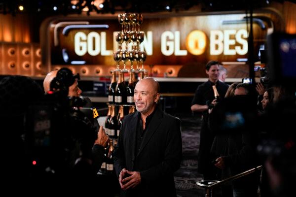 Jo Koy speaks to reporters during the Golden Globe Awards Press Preview at the Beverly Hilton in Beverly Hills, Calif., on Jan. 4, 2024. (AP Photo/Ashley Landis)