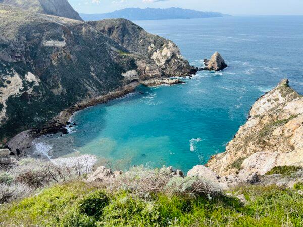 One harbor on Santa Cruz Island, called Potato Harbor. On a clear day, it offers stellar views of aquamarine blue water. (Deena Bouknight)