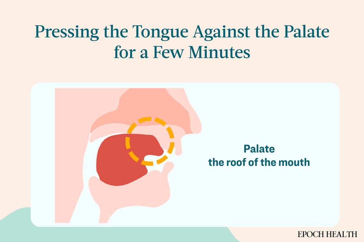 Press on the palate to produce saliva. (The Epoch Times)