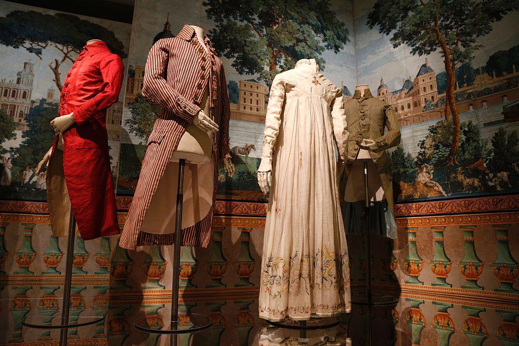 Garments from around 1790 are on display during a press preview of the exhibition 'Fashion Foward at the Musée des Arts Décoratifs in Paris on April 6, 2016. (Francois Guillot/AFP via Getty Images)