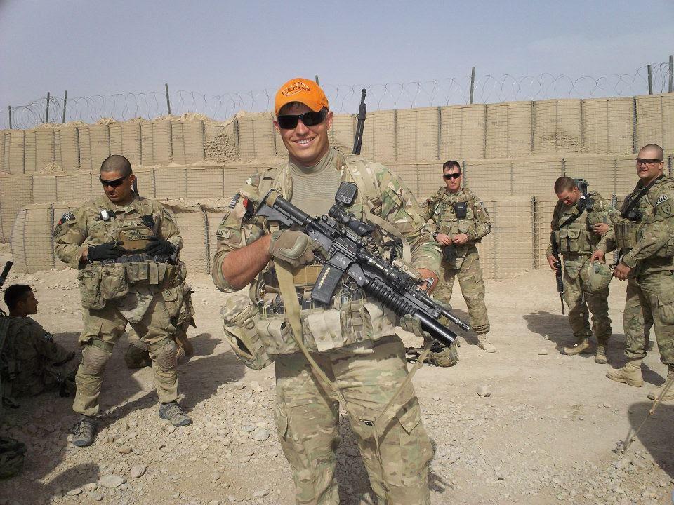 Mr. Mills in Afghanistan, April 2012, one day before his accident. (Courtesy of Travis Mills)