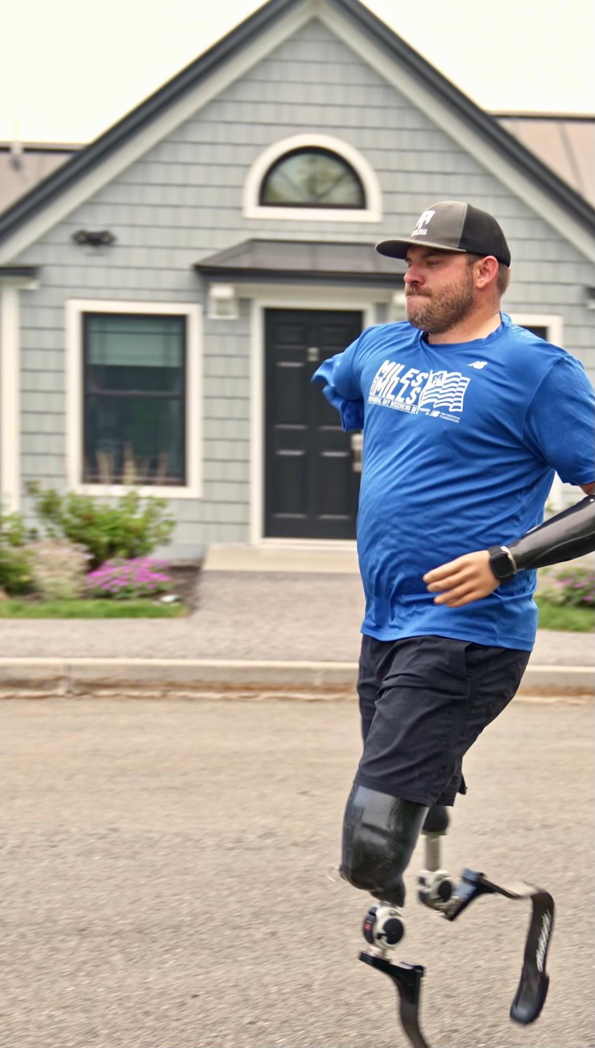 Mr. Mills stays in shape by running. (Courtesy of Travis Mills)