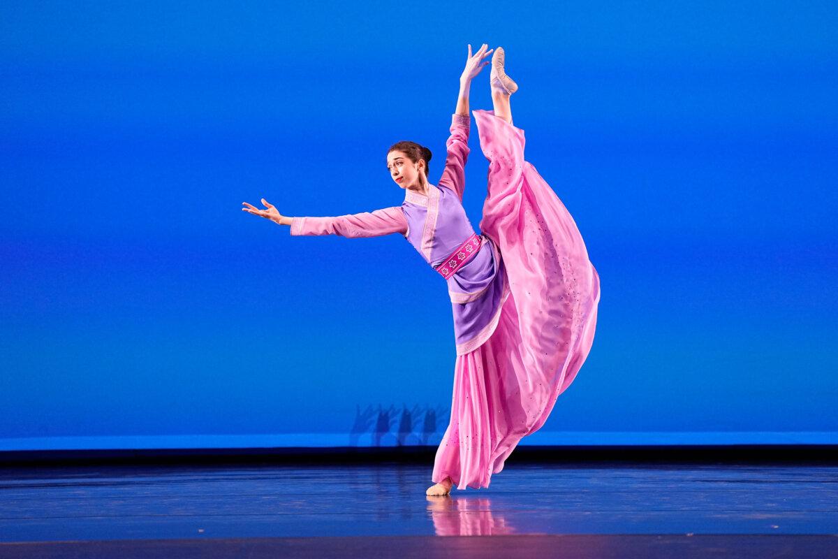 Katherine Parker won a silver medal at the International Classical Chinese Dance Competition in 2023 for her dance piece portraying Wang Zhaojun, a historical figure in ancient China who married the leader of a nomadic tribe in order to prevent war from breaking out. (Larry Dye)