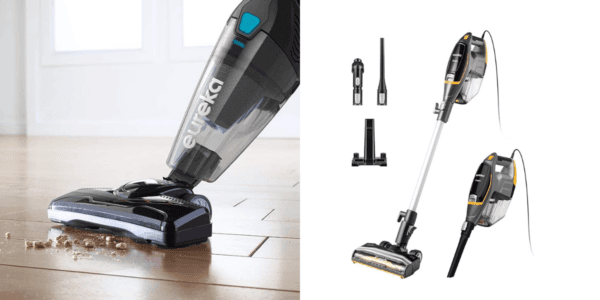 Eureka Home Lightweight Mini Cleaner for Carpet and Hard Floor Corded Stick Vacuum with Powerful Suction for Multi-Surfaces, 3-in-1 Handheld Vac, Blaze Black