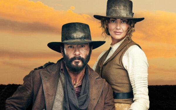 Tim McGraw and Faith Hill on the set of the upcoming "1883." (Paramount)