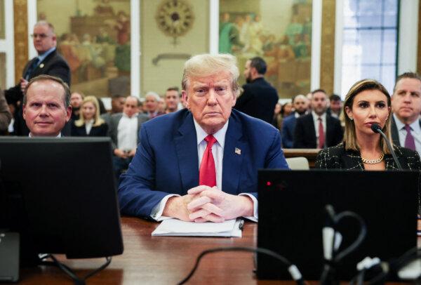 Former US President Donald Trump sits at the New York State Supreme Court during the civil fraud trial against the Trump Organization, in New York City on Jan. 11, 2024. (Shannon Stapleton/POOL/AFP via Getty Images)
