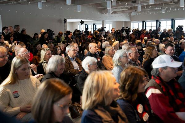 Supporters of Republican presidential candidate South Carolina Gov. Nikki Haley attend a campaign event in Ankeny, Iowa, on Jan. 11, 2024. (Madalina Vasiliu/The Epoch Times)