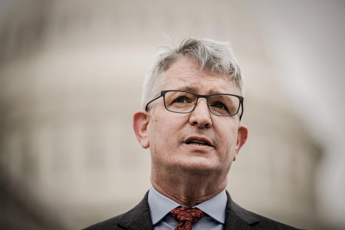 Rep. Brandon Williams (R-N.Y.) speaks during a news conference outside the U.S. Capitol on March 7, 2023, in Washington. (Drew Angerer/Getty Images)