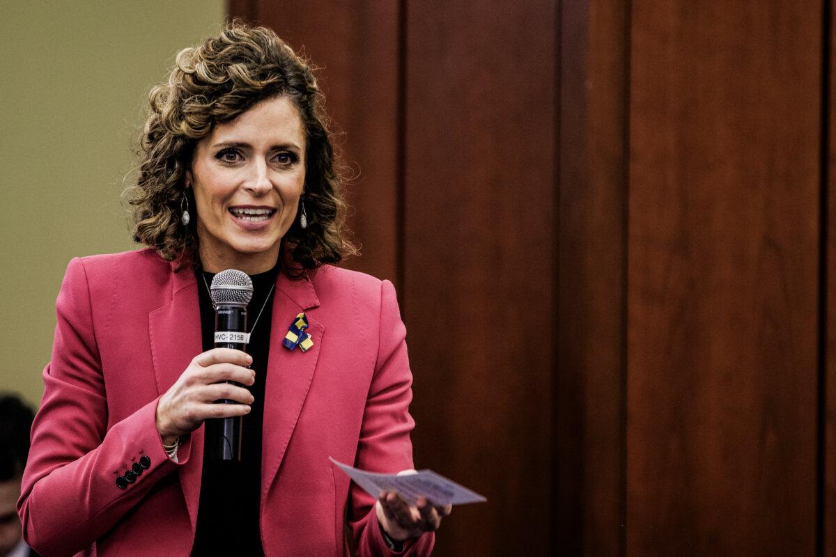 Rep. Julia Letlow (R-La.) speaks during an event in Washington on March 1, 2022. (Samuel Corum/Getty Images)