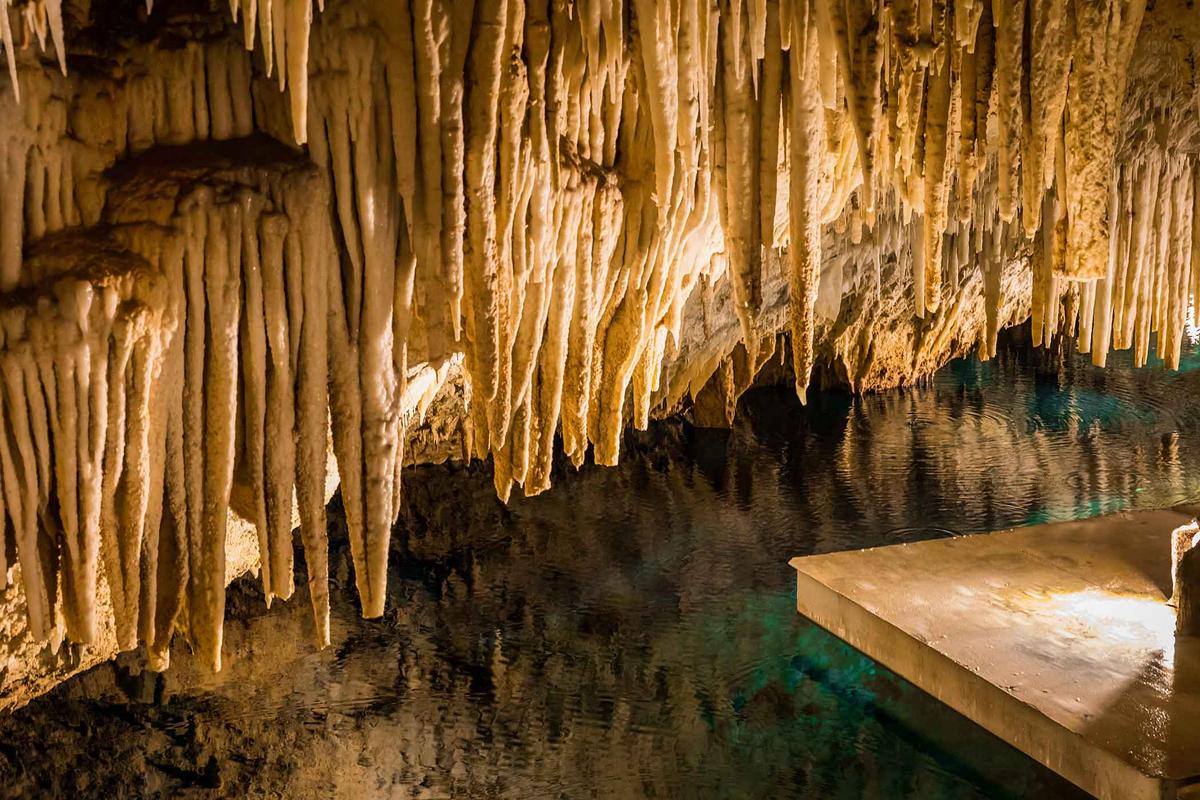 Detail of stalactites inside the Crystal Caves. (Jianwei Zhu/Shutterstock)
