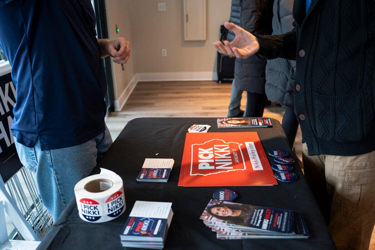 Republican presidential candidate South Carolina Gov. Nikki Haley holds a campaign event in Ankeny, Iowa, on Jan. 11, 2024. (Madalina Vasiliu/The Epoch Times)