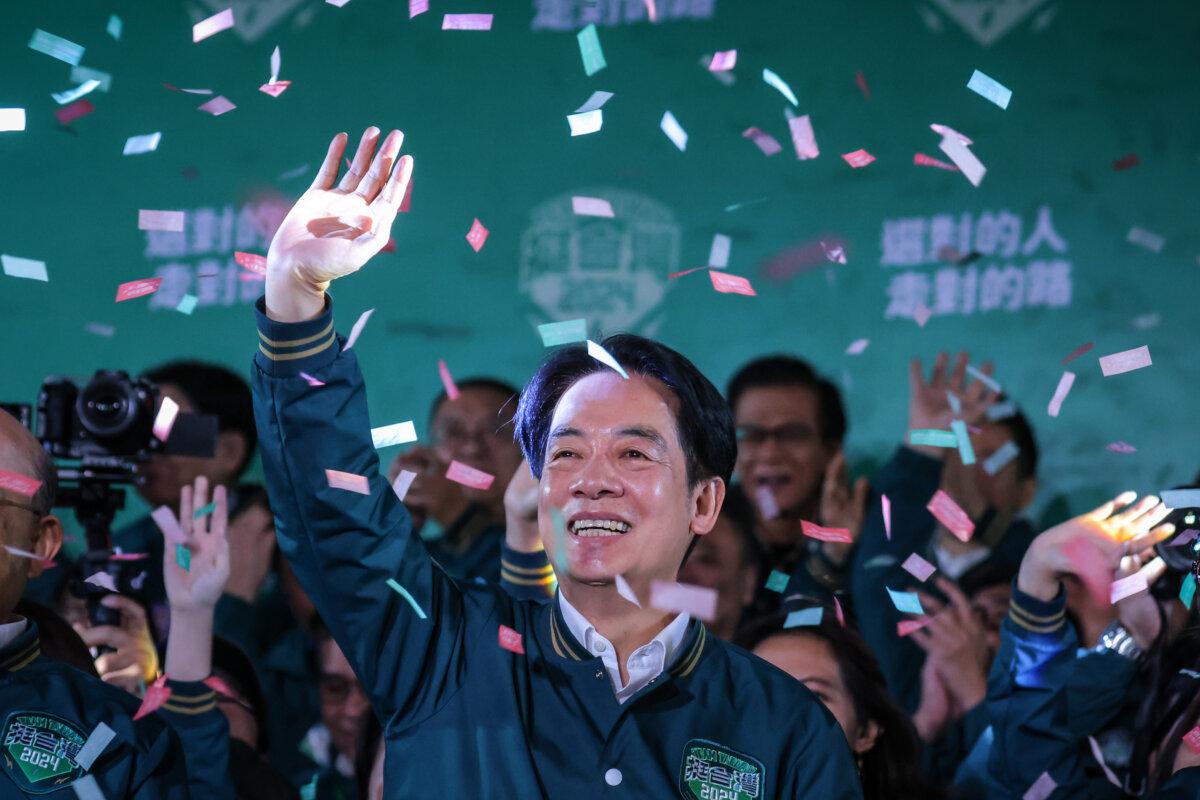 Taiwan's Vice President and president-elect, Lai Ching-te, speaks to supporters at a rally in Taipei, Taiwan, on Jan. 13, 2024. (Annabelle Chih/Getty Images)
