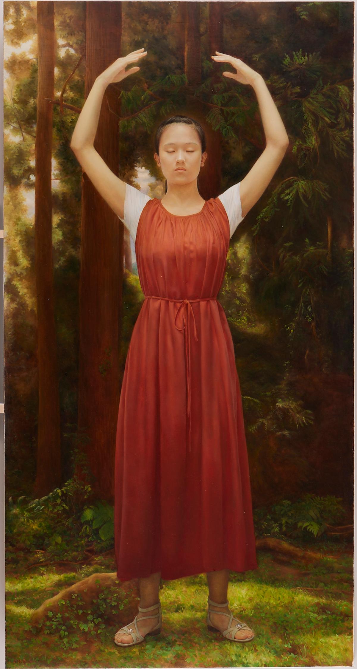 The bronze award-winning work “The Revival” by Tien-Cheng Wu of Taiwan. Oil on Canvas; 82 2/8 inches by 43 1/8 inches. (NTD International Figure Painting Competition)
