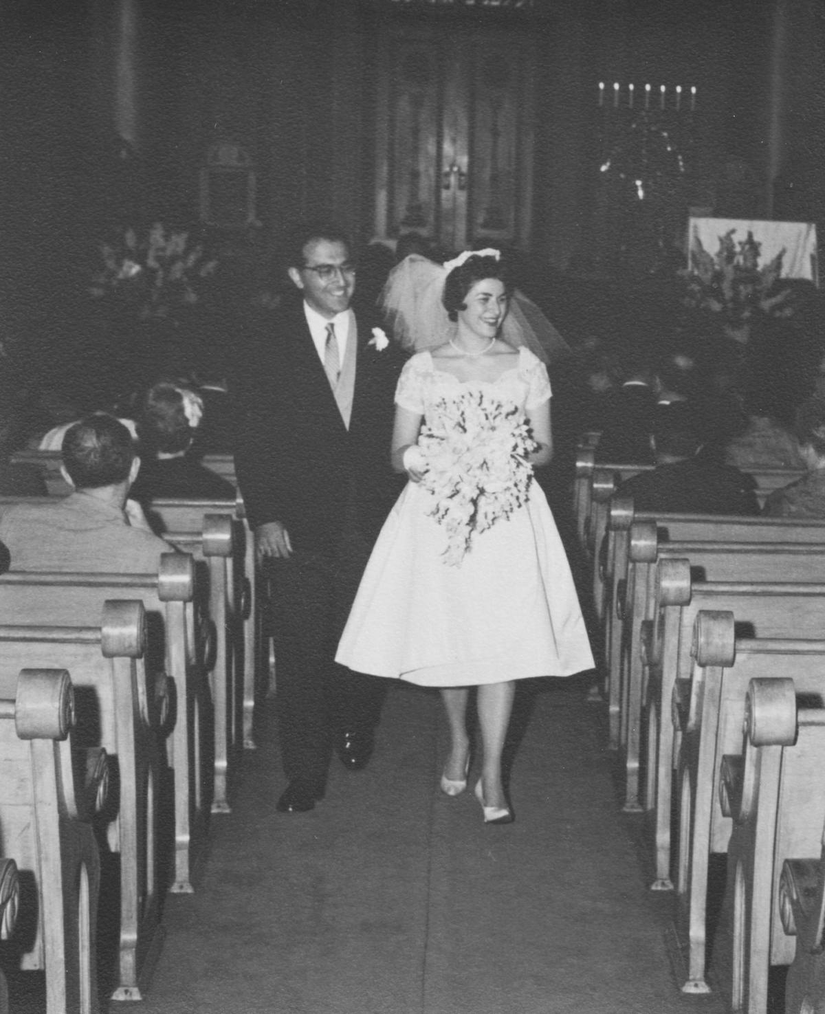 Jim and Barbara Feigin at their wedding on Sept. 17, 1961. (Courtesy of Barbara Feigin)