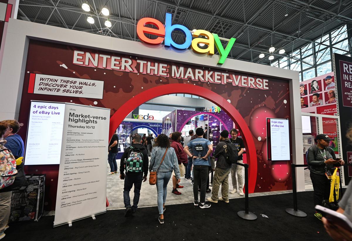 A view of the eBay booth during New York Comic Con 2023—Day 1 at Javits Center on October 12, 2023, in New York City. (Bryan Bedder/Getty Images for ReedPop)