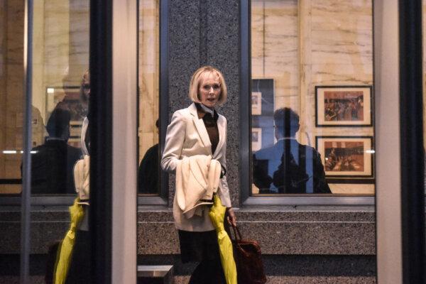 E. Jean Carroll arrives for her defamation trial against Former President Donald Trump at the federal courthouse in New York on January 16, 2024. (Stephanie Keith/Getty Images)
