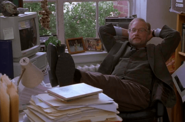 Professor James Krippendorf (Richard Dreyfuss) in his office, in "Krippendorf's Tribe." (Touchstone Pictures)