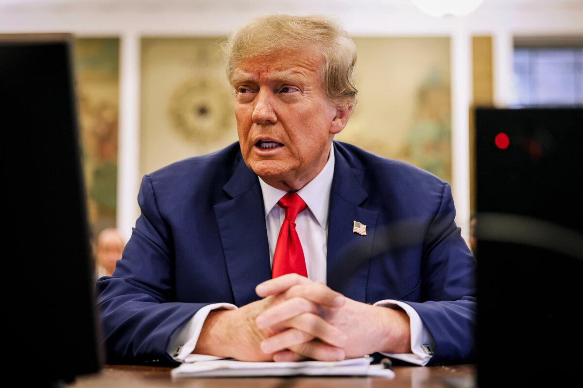 Former President Donald Trump sits in the New York State Supreme Court during his civil fraud trial in New York City, on Jan. 11, 2024. (Michael M. Santiago/Getty Images)