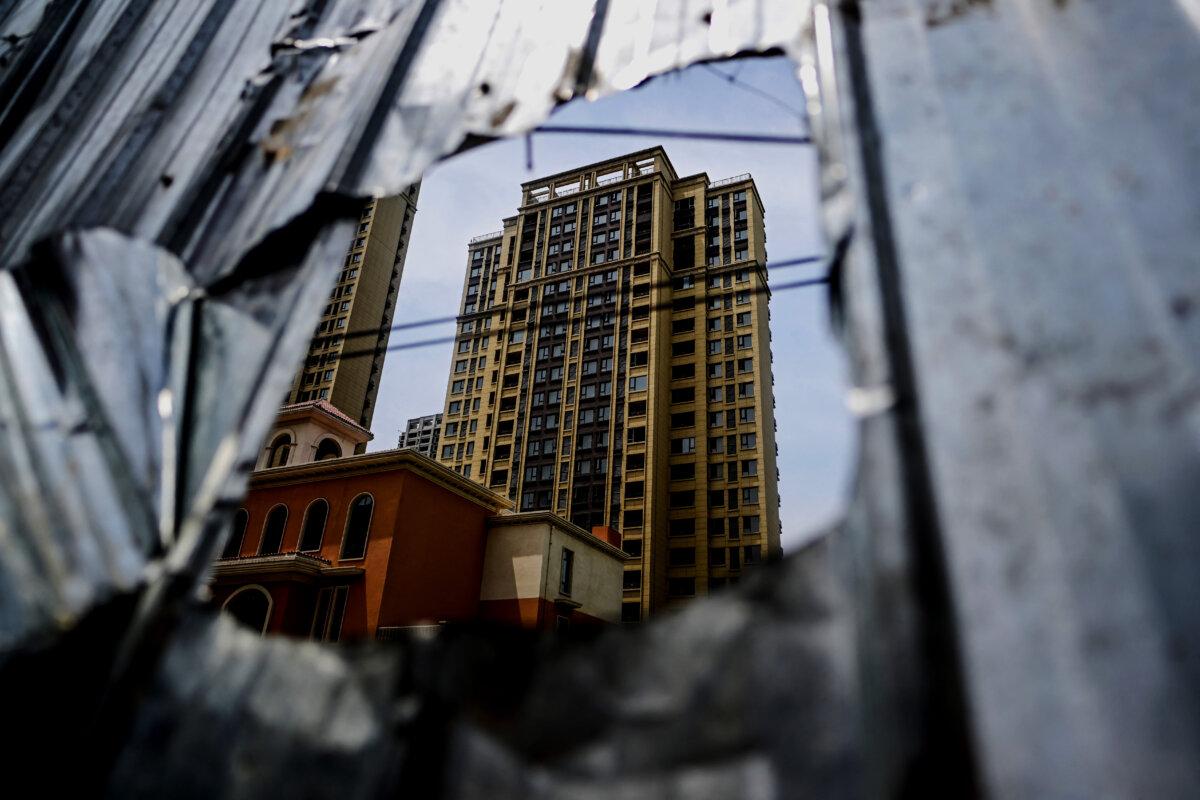 A complex of unfinished apartment buildings in Xinzheng City in central Henan Province, China, on June 20, 2023. (Pedro Pardo/AFP via Getty Images)