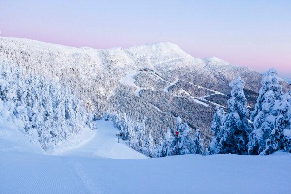 A view of Mt. Mansfield at dusk. (Courtesy of Stowe Mountain Resort)